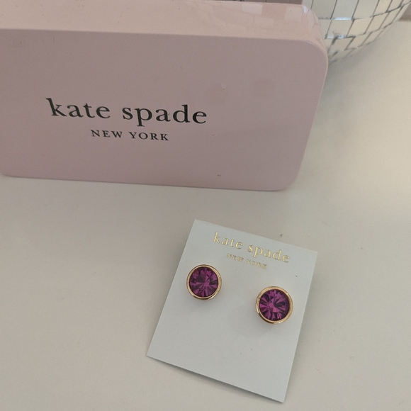 Kate Spade Oversized Pink Crystal Stud Earrings - Picture 3 of 3